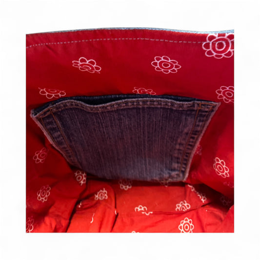 Stripe Denim Tote Bag