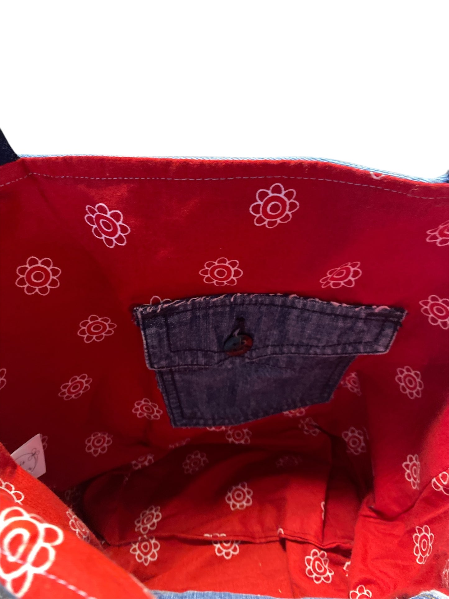 Stripe Denim Tote Bag