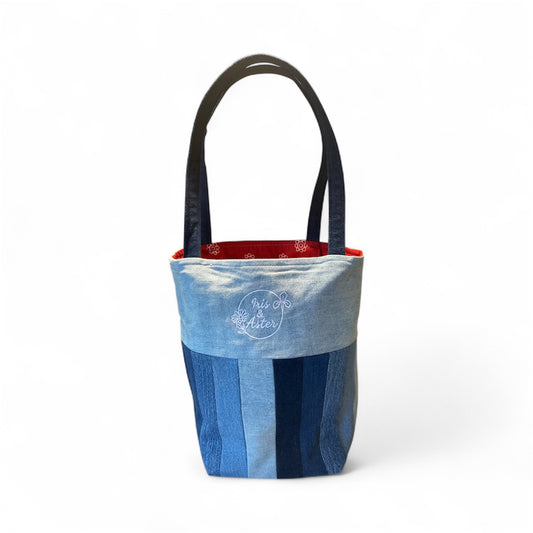 Stripe Denim Tote Bag