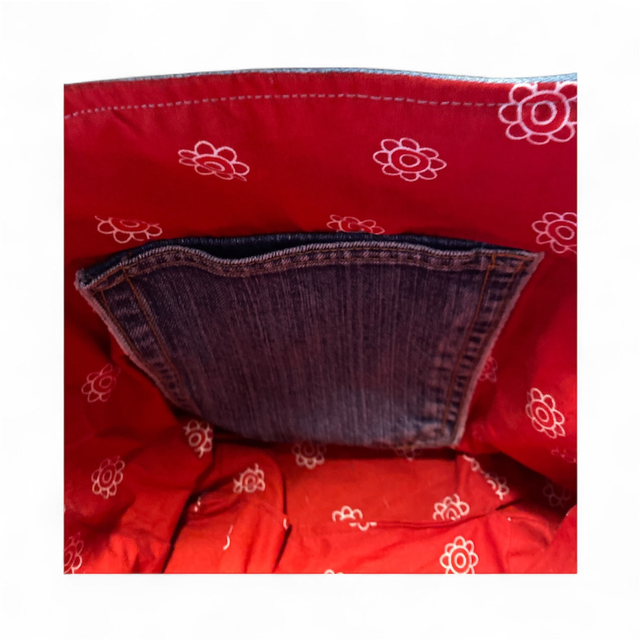 Stripe Denim Tote Bag